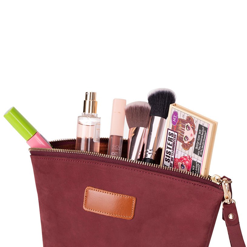 Avondale Premium Leather Dopp Kit - Travel Makeup Bag for Men & Women - Curious Cart