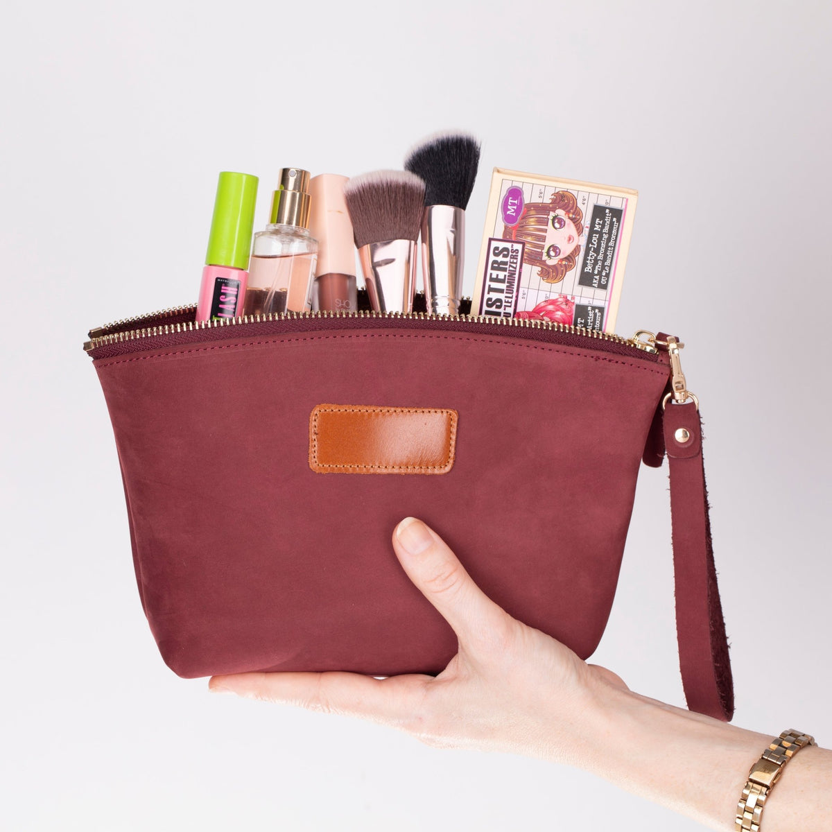 Avondale Premium Leather Dopp Kit - Travel Makeup Bag for Men & Women - Curious Cart