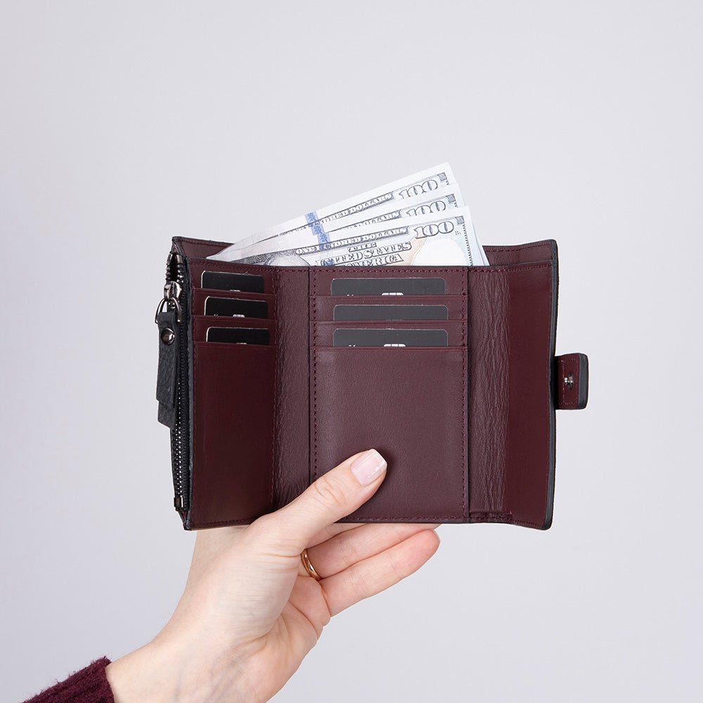 Camden Women’s Leather Wallet | Compact Genuine Leather - Curious Cart