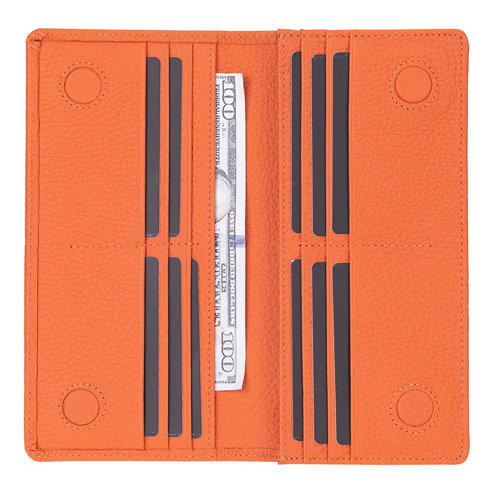 Sedona Leather Unisex Wallet – Genuine Leather Wallet with Phone Pocket & Card Organizer - Curious Cart