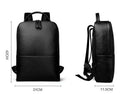 Skald Black Pebbled Leather Backpack | Slim Black Leather Backpack - Curious Cart