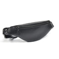 Sigrid Smooth Black Leather Waist Bag | Smooth Black Leather Fanny Pack - Curious Cart
