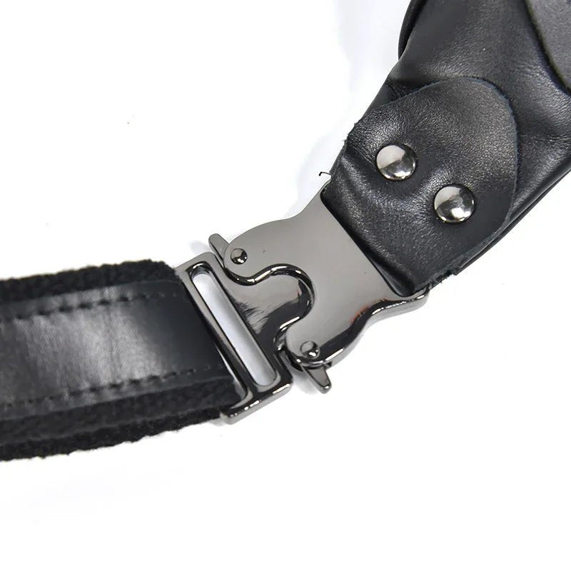 Sigrid Smooth Black Leather Waist Bag | Smooth Black Leather Fanny Pack - Curious Cart