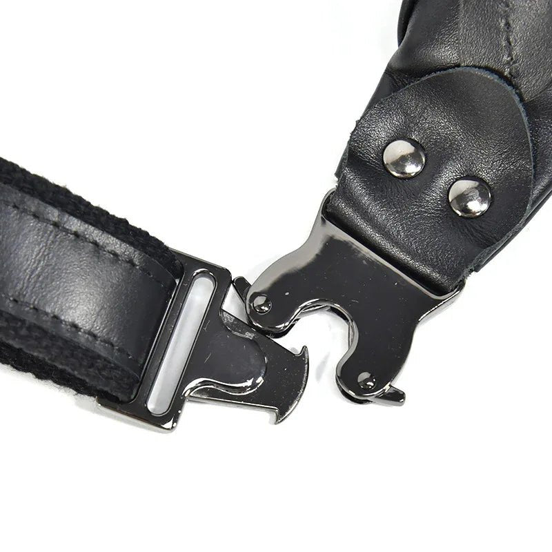 Sigrid Smooth Black Leather Waist Bag | Smooth Black Leather Fanny Pack - Curious Cart