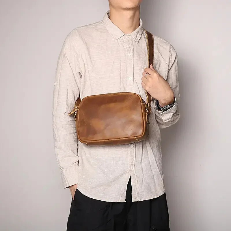 Soren Vintage Leather Crossbody Bag Sling | Versatile and Durable Leather Bag - Curious Cart