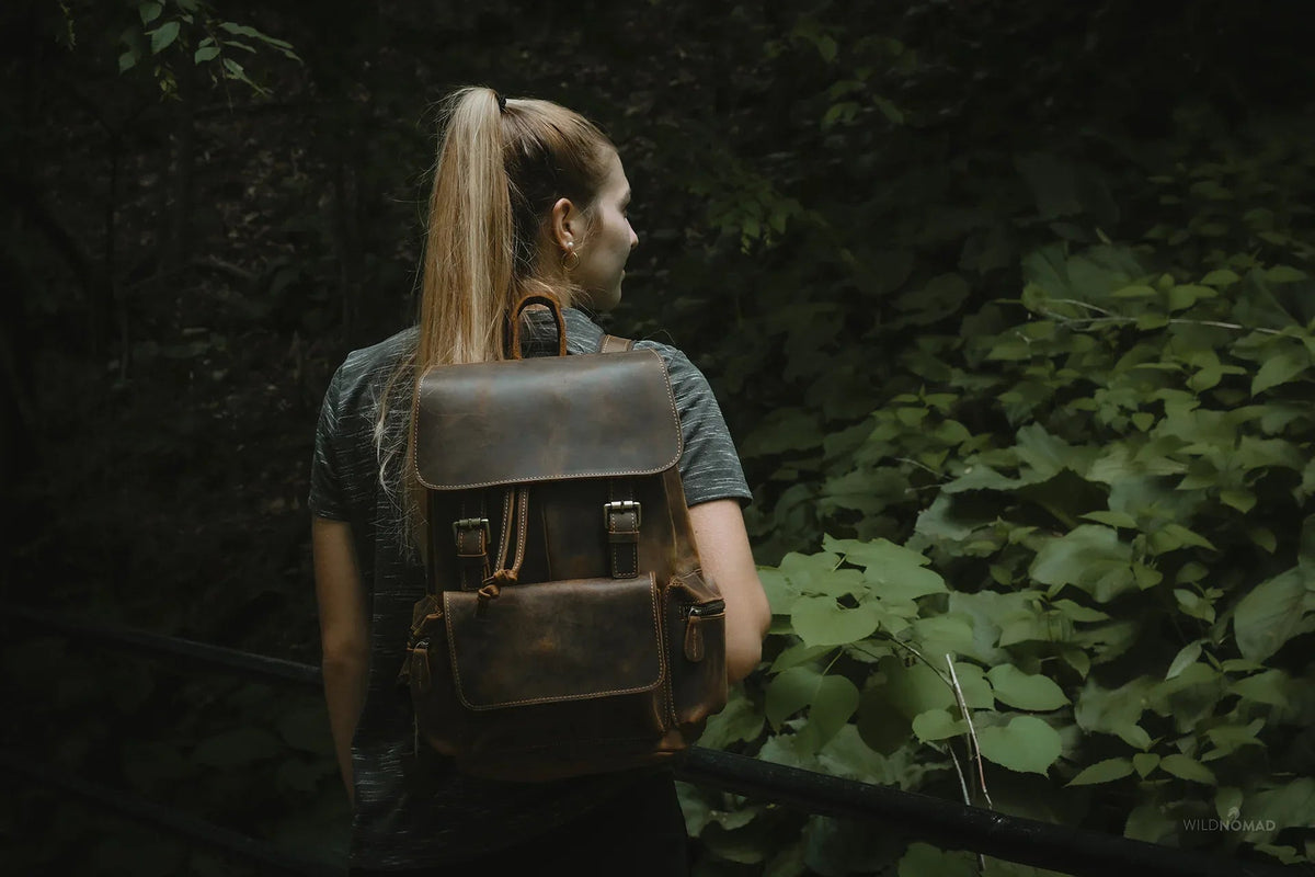 The Hagen Backpack | Vintage Leather Backpack - Curious Cart
