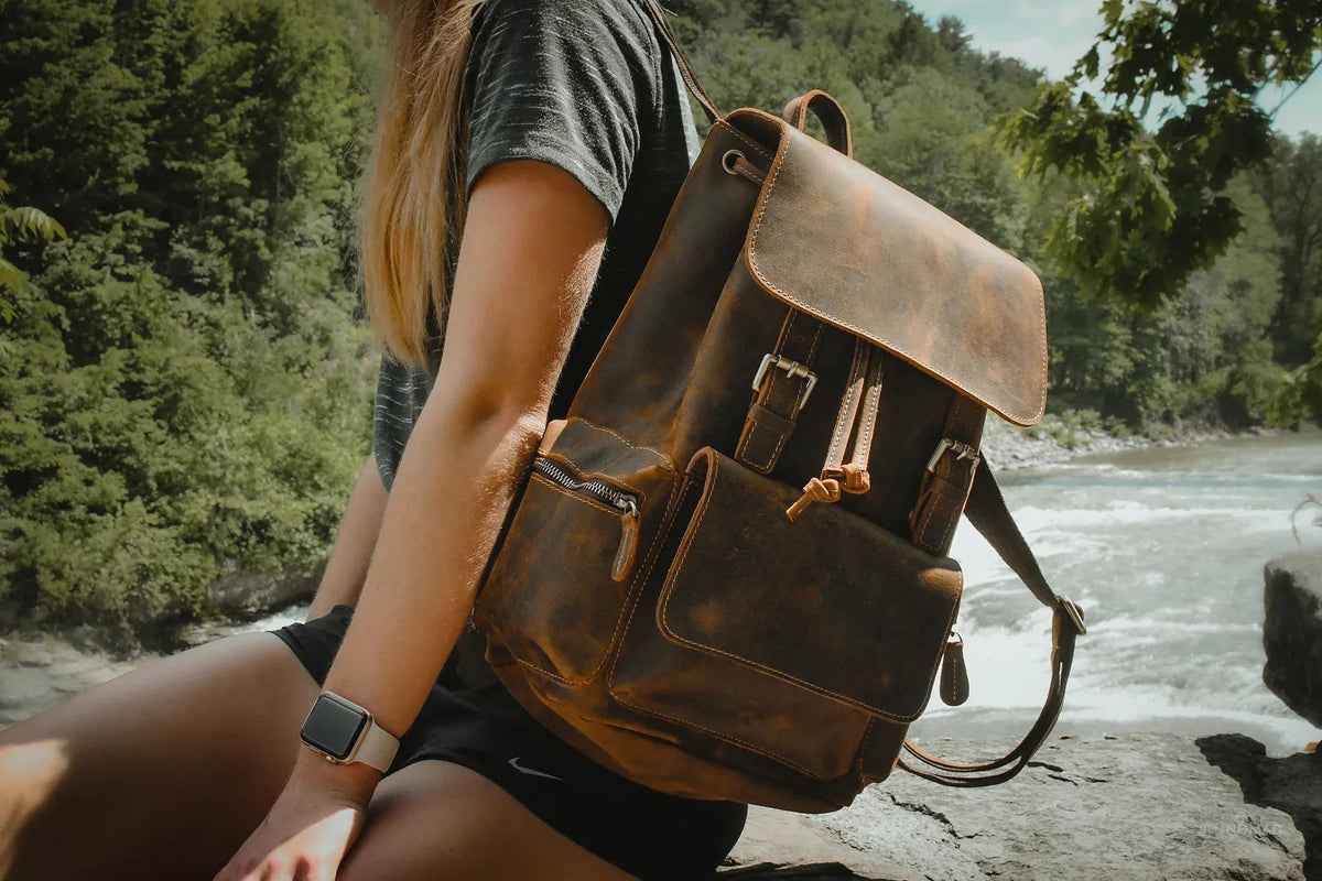 The Hagen Backpack | Vintage Leather Backpack - Curious Cart