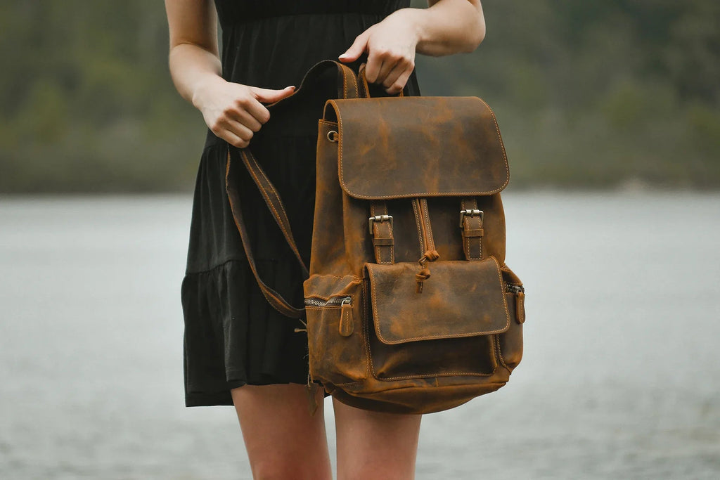 The Hagen Backpack | Vintage Leather Backpack - Curious Cart