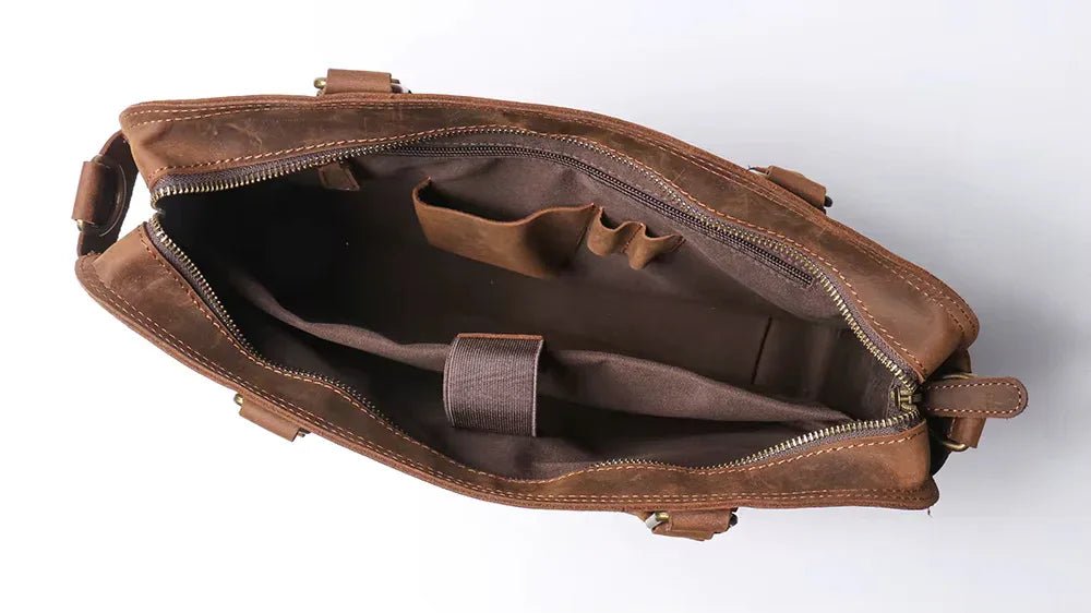 The Viggo Briefcase | Genuine Leather Messenger Bag - Curious Cart