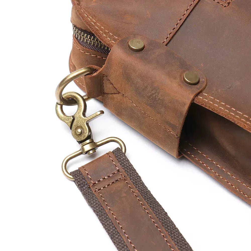 The Viggo Briefcase | Genuine Leather Messenger Bag - Curious Cart