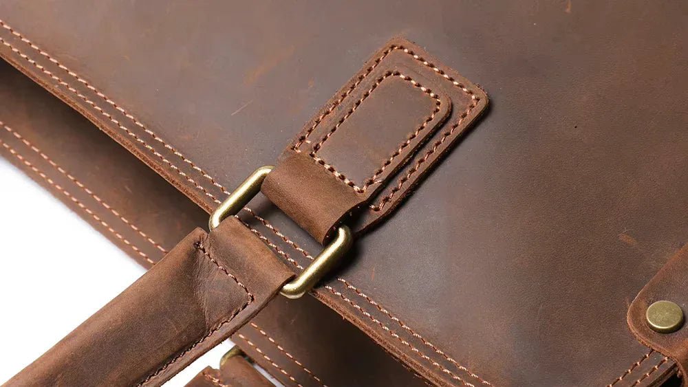 The Viggo Briefcase | Genuine Leather Messenger Bag - Curious Cart