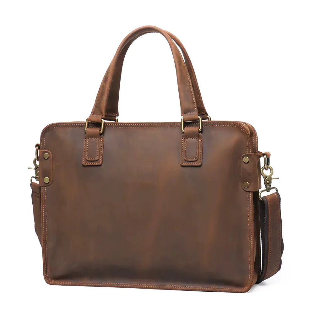 The Viggo Briefcase | Genuine Leather Messenger Bag - Curious Cart