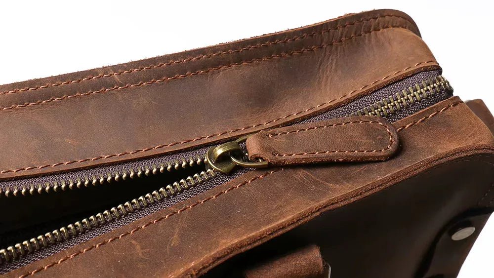 The Viggo Briefcase | Genuine Leather Messenger Bag - Curious Cart