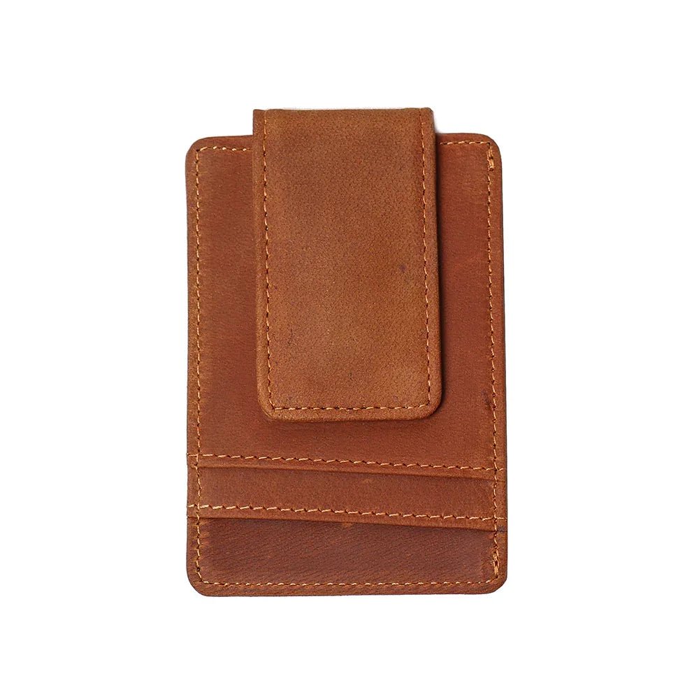 The Walden | Handmade Leather Front Pocket Wallet with Money Clip - Curious Cart
