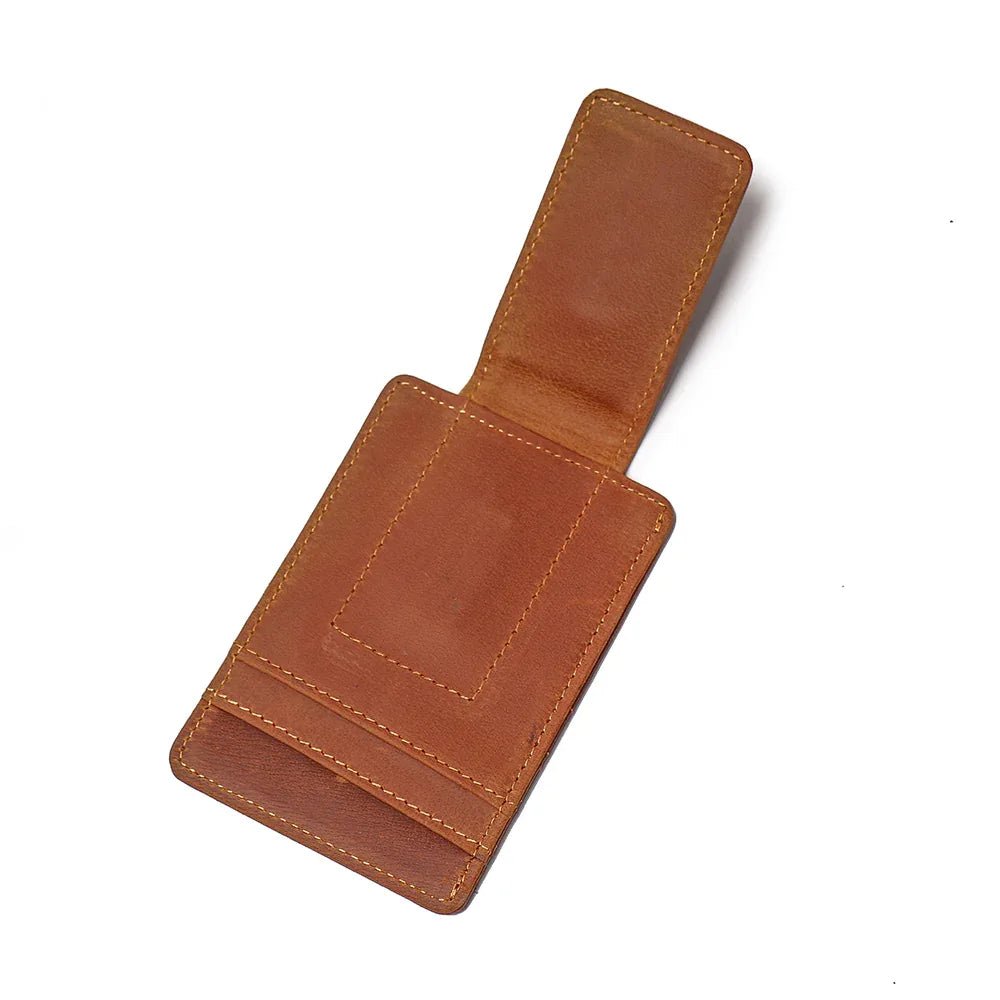 The Walden | Handmade Leather Front Pocket Wallet with Money Clip - Curious Cart