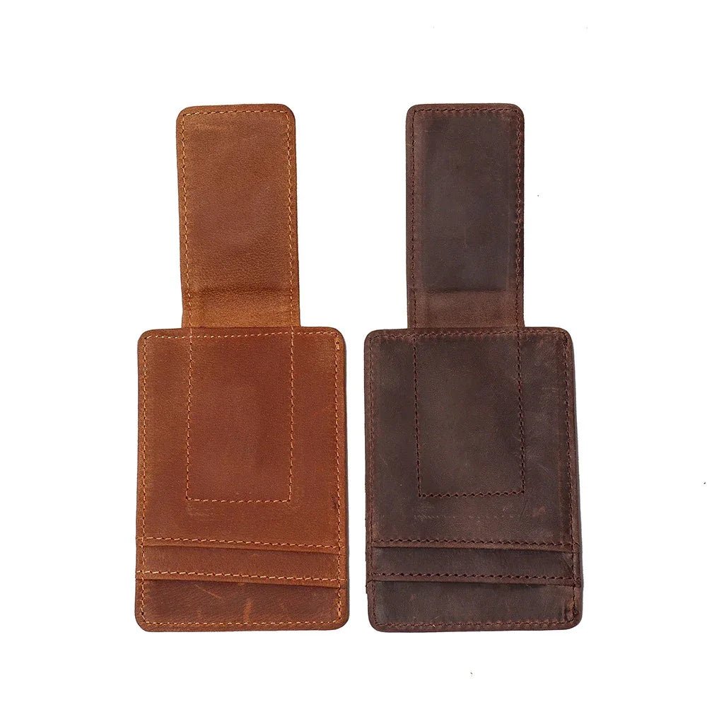 The Walden | Handmade Leather Front Pocket Wallet with Money Clip - Curious Cart