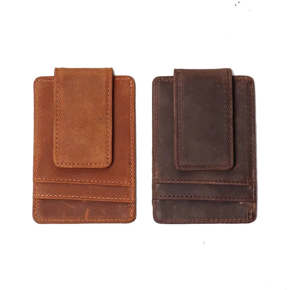 The Walden | Handmade Leather Front Pocket Wallet with Money Clip - Curious Cart