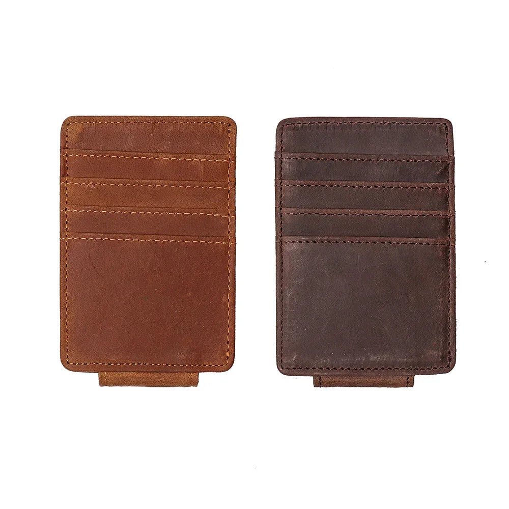 The Walden | Handmade Leather Front Pocket Wallet with Money Clip - Curious Cart