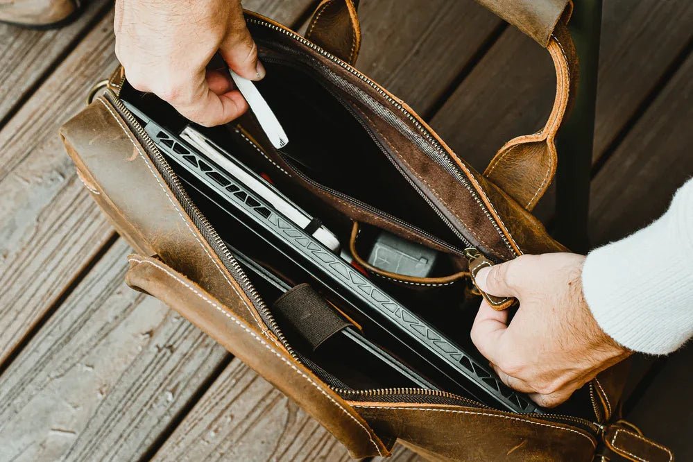 The Welch Briefcase | Vintage Leather Messenger Bag - Curious Cart