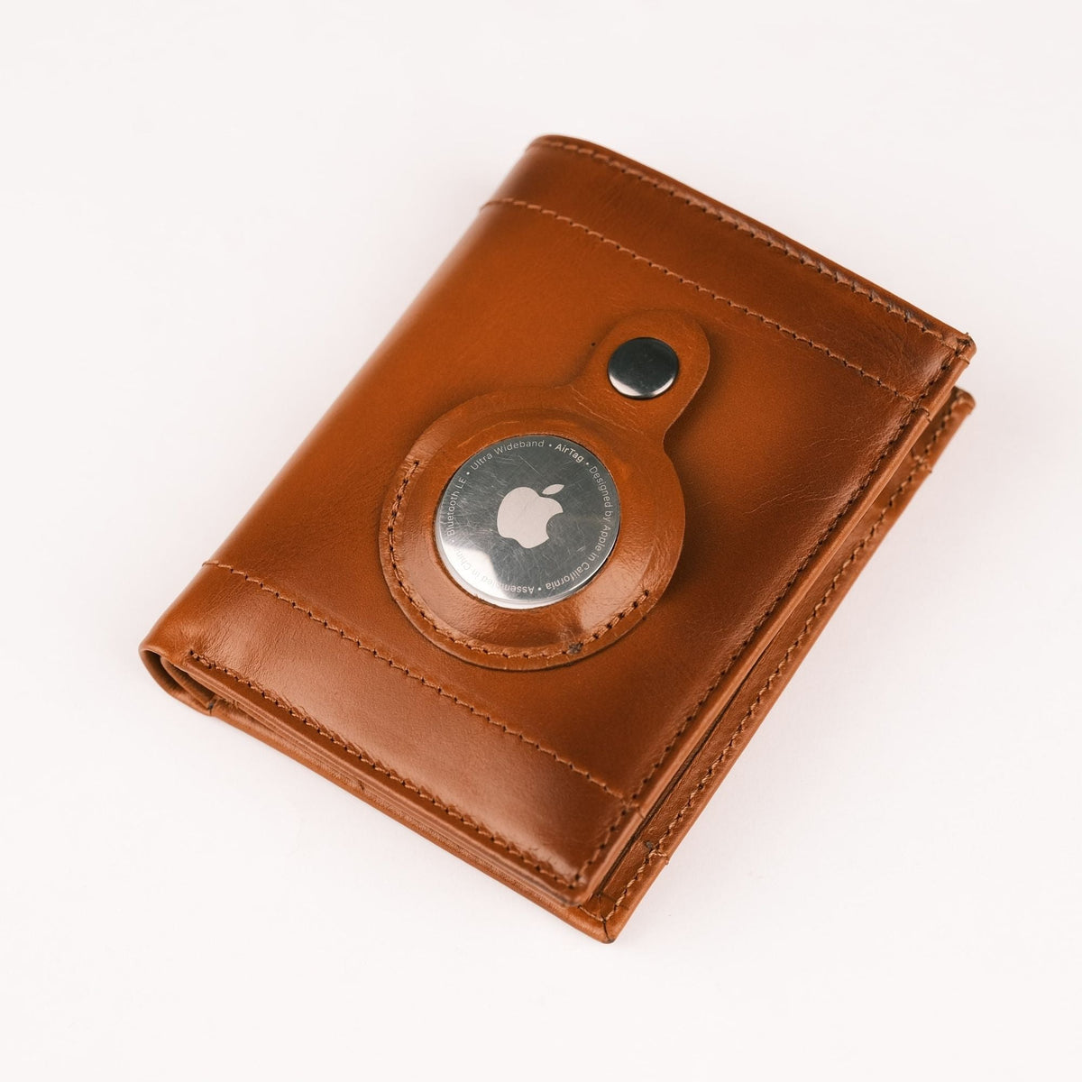 Glendo Apple AirTag Slot Leather Wallet, Handcrafted, Unisex - Curious Cart