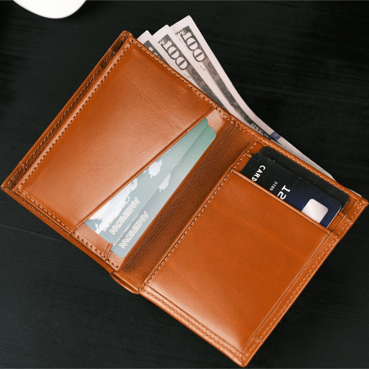 Glendo Apple AirTag Slot Leather Wallet, Handcrafted, Unisex - Curious Cart