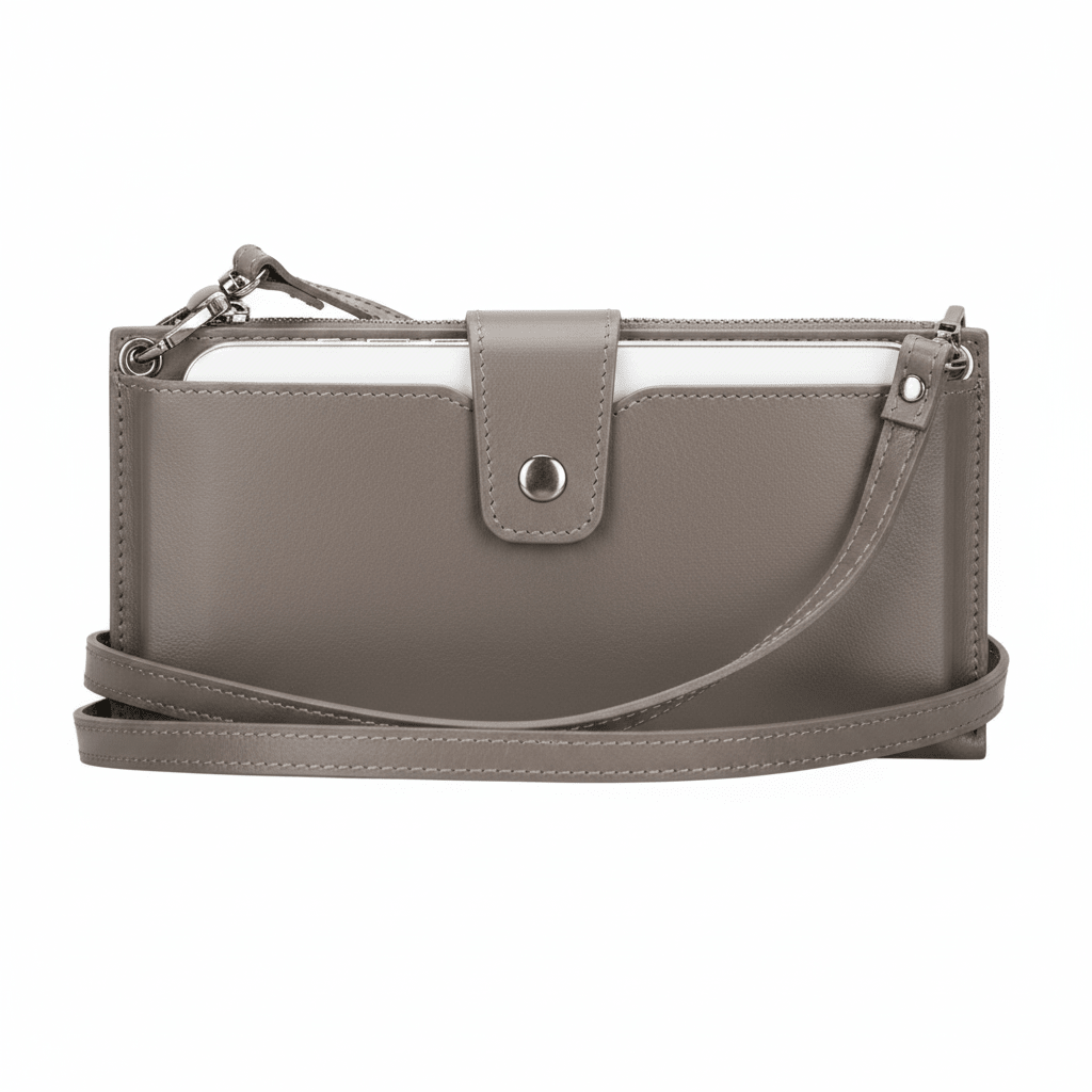 Kaycee Leather Women's Cell Phone Wallet with Strap - Curious Cart