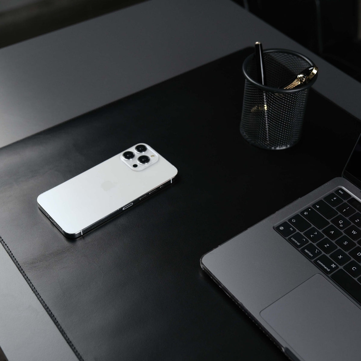 Jersey Black Leather Desk Pad for Office and Home - Curious Cart