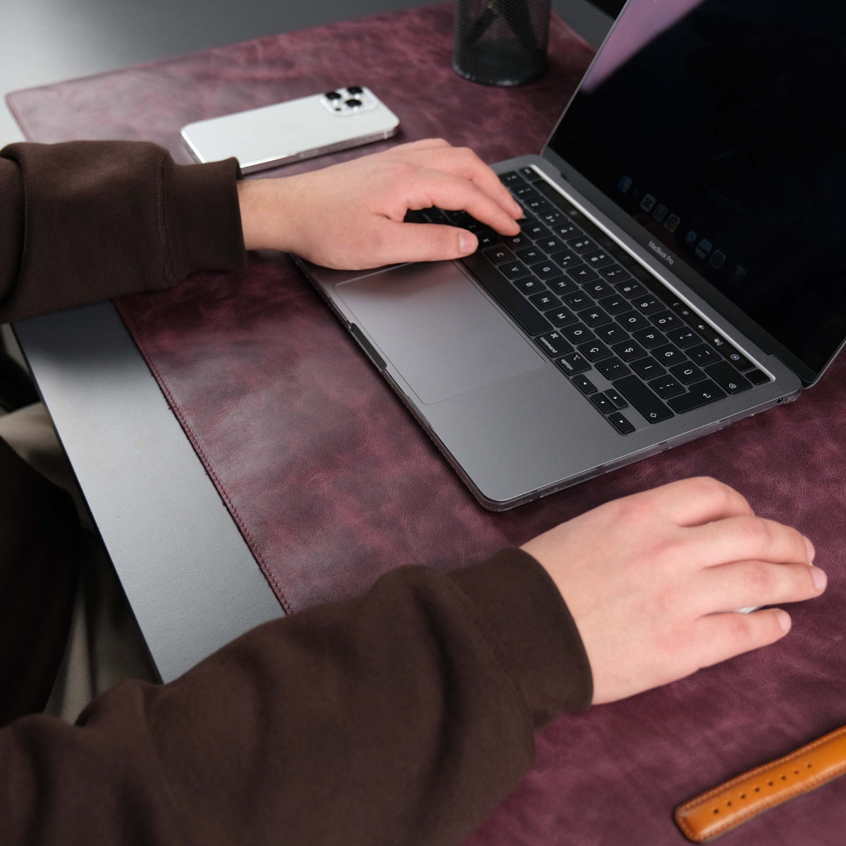 Jersey Purple Leather Desk Pad for Office and Home - Curious Cart