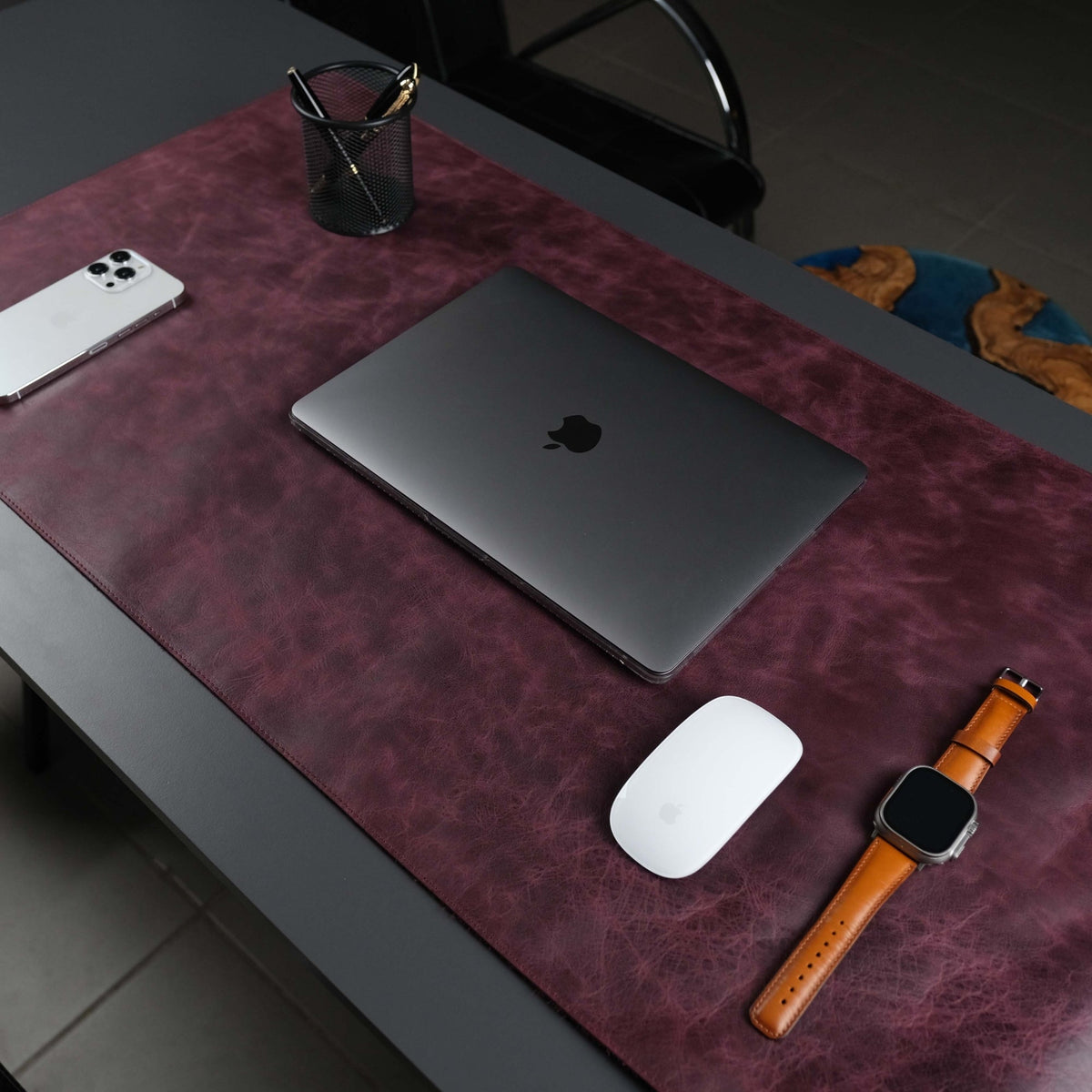 Jersey Purple Leather Desk Pad for Office and Home - Curious Cart