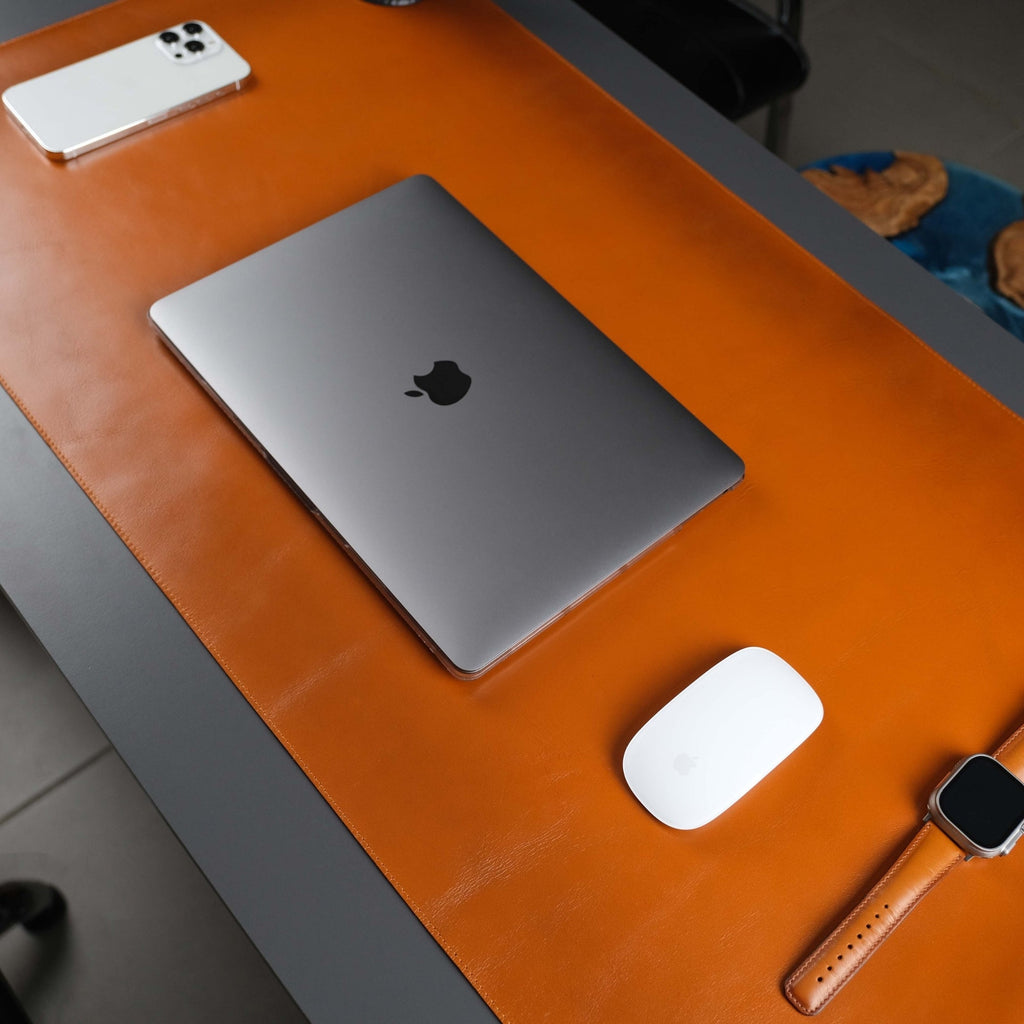 Jersey Tan Leather Desk Pad for Office and Home - Curious Cart