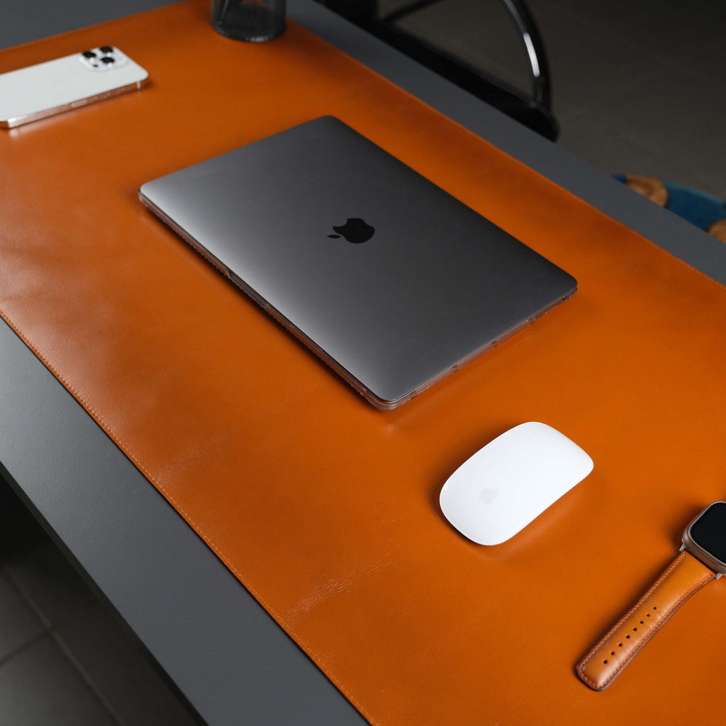 Jersey Tan Leather Desk Pad for Office and Home - Curious Cart