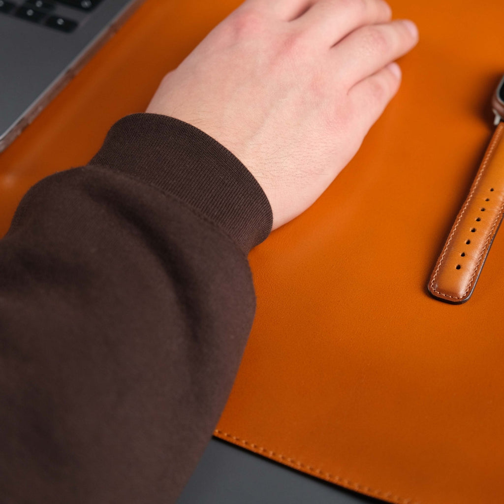 Jersey Tan Leather Desk Pad for Office and Home - Curious Cart