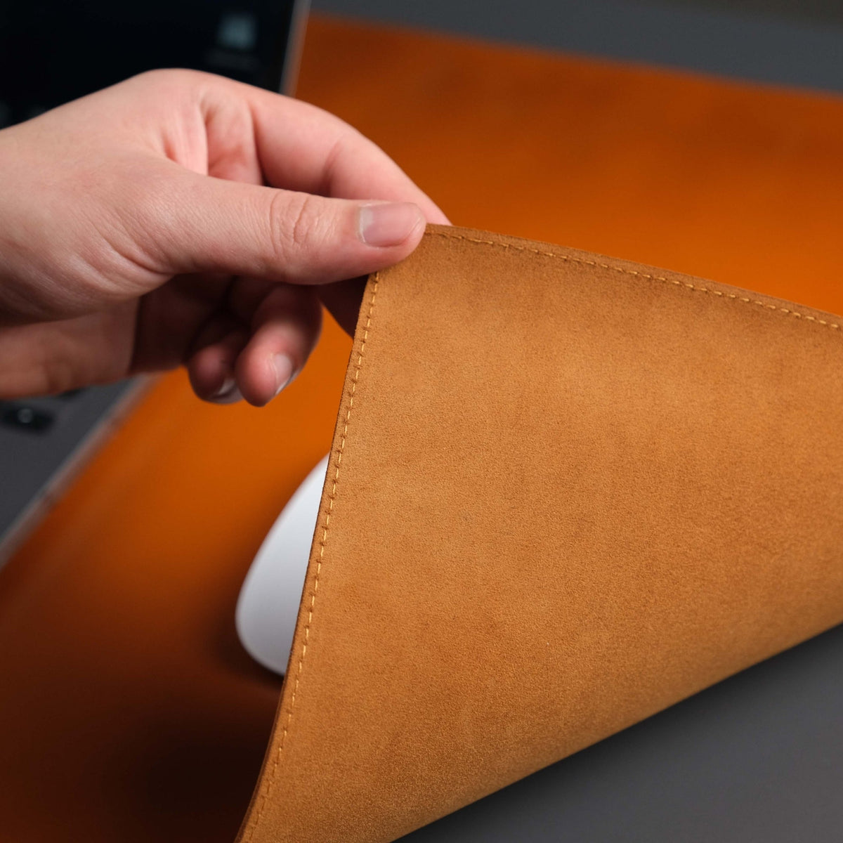 Jersey Tan Leather Desk Pad for Office and Home - Curious Cart
