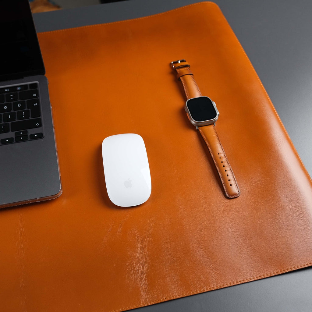 Jersey Tan Leather Desk Pad for Office and Home - Curious Cart