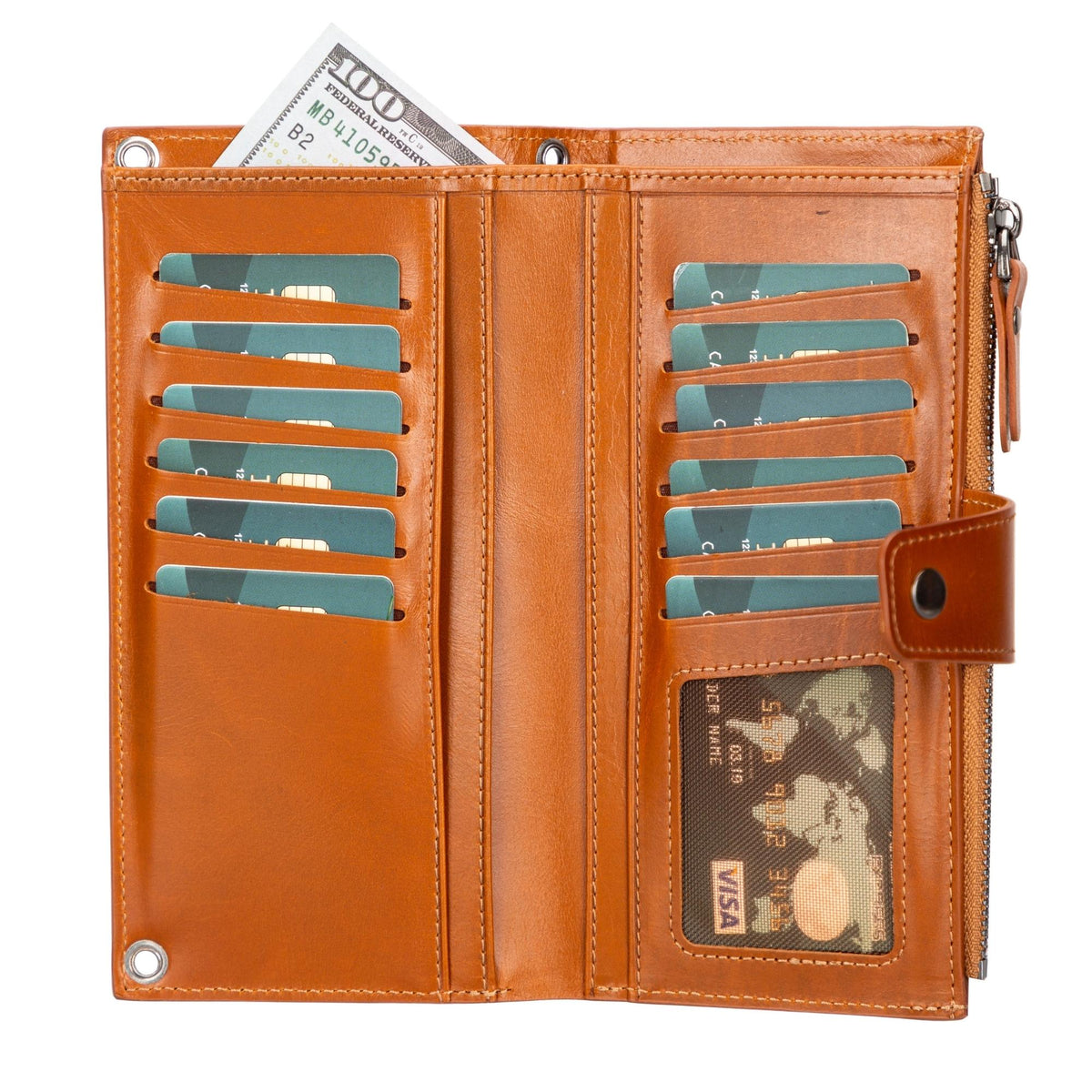 Kaycee Leather Women's Cell Phone Wallet with Strap - Curious Cart