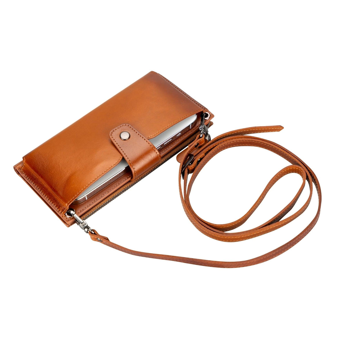 Kaycee Leather Women's Cell Phone Wallet with Strap - Curious Cart