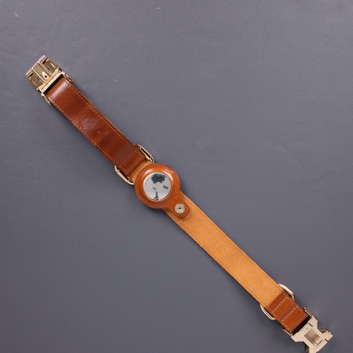 Charlotte Handcrafted Calfskin Leather Dog Collar - Compatible with AirTag - Curious Cart