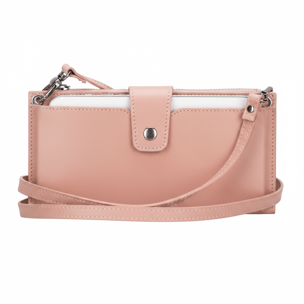 Kaycee Leather Women's Cell Phone Wallet with Strap - Curious Cart