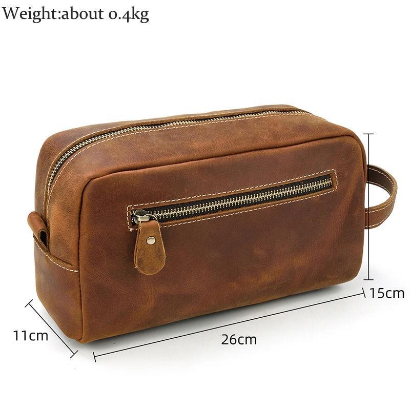 The Wanderer Toiletry Bag | Genuine Leather Toiletry Bag - Curious Cart
