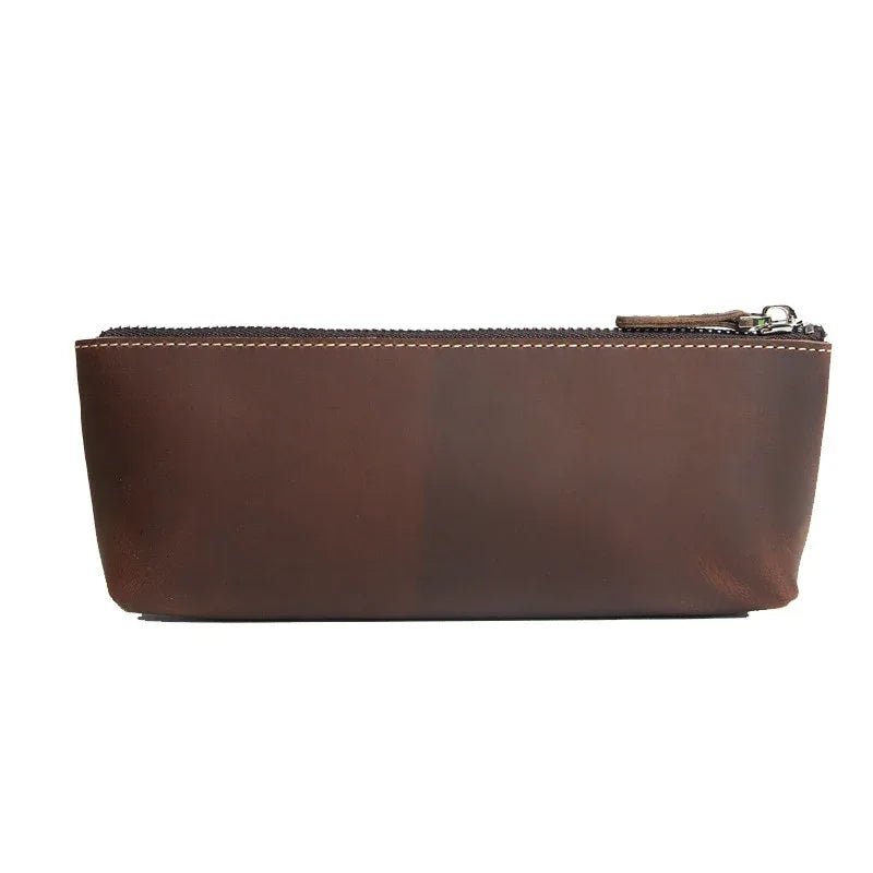 The Pallavi | Handmade Leather Pencil Case - Leather Makeup Bag - Curious Cart