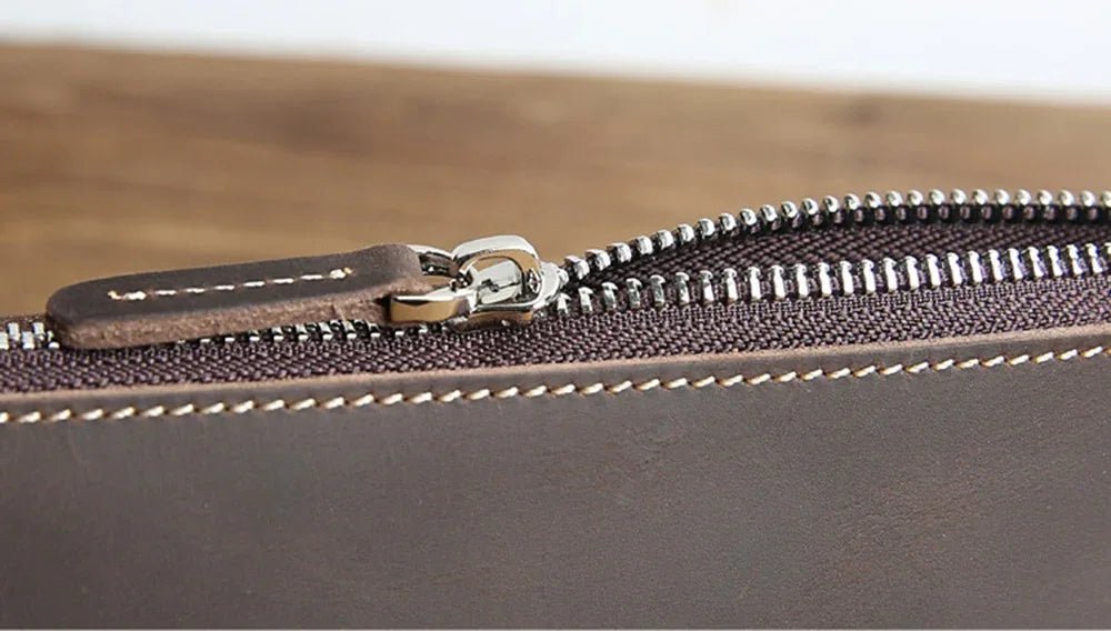 The Pallavi | Handmade Leather Pencil Case - Leather Makeup Bag - Curious Cart