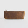 The Pallavi | Handmade Leather Pencil Case - Leather Makeup Bag - Curious Cart