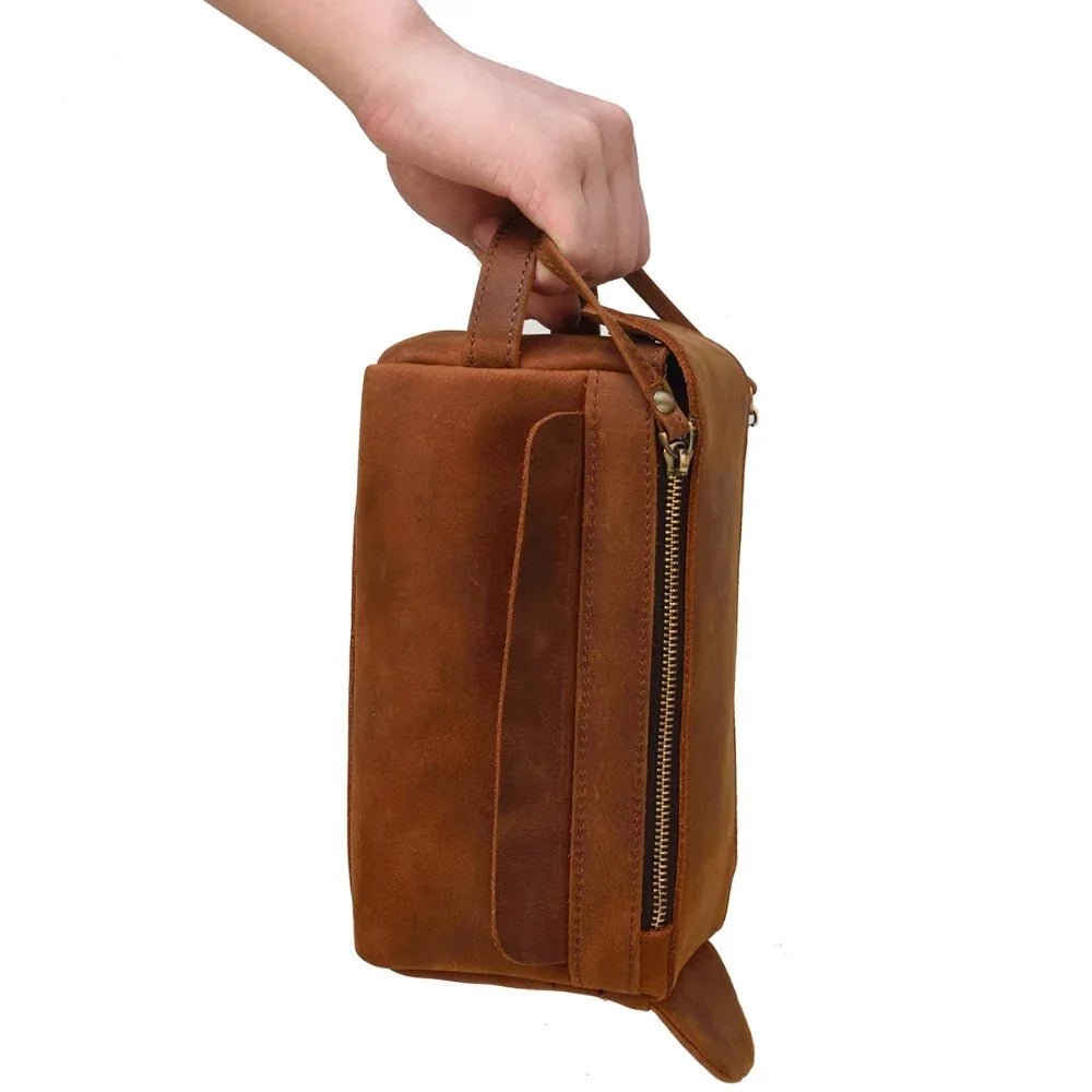Dado Leather Dopp Kit | Handmade Leather Toiletry Bag - Curious Cart