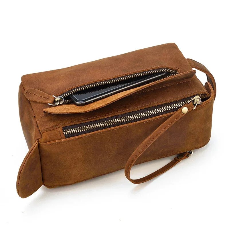 Dado Leather Dopp Kit | Handmade Leather Toiletry Bag - Curious Cart