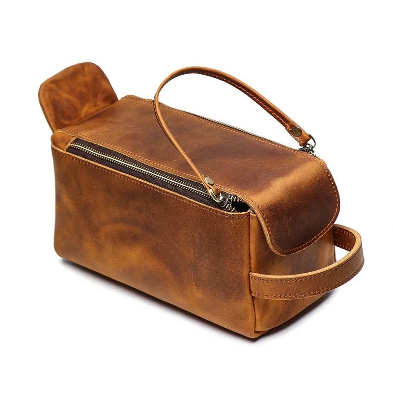 Dado Leather Dopp Kit | Handmade Leather Toiletry Bag - Curious Cart