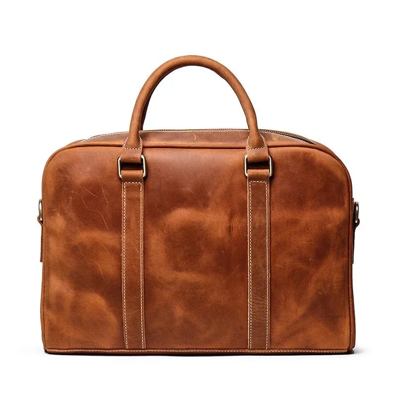 The Bjorn Leather Laptop Bag | Vintage Leather Briefcase - Curious Cart