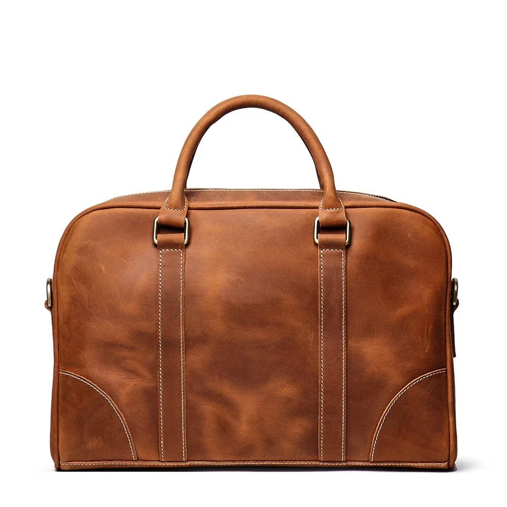 The Bjorn Leather Laptop Bag | Vintage Leather Briefcase - Curious Cart