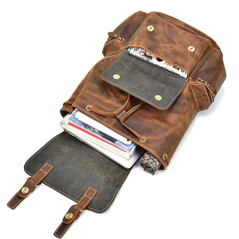 The Hagen Backpack | Vintage Leather Backpack - Curious Cart