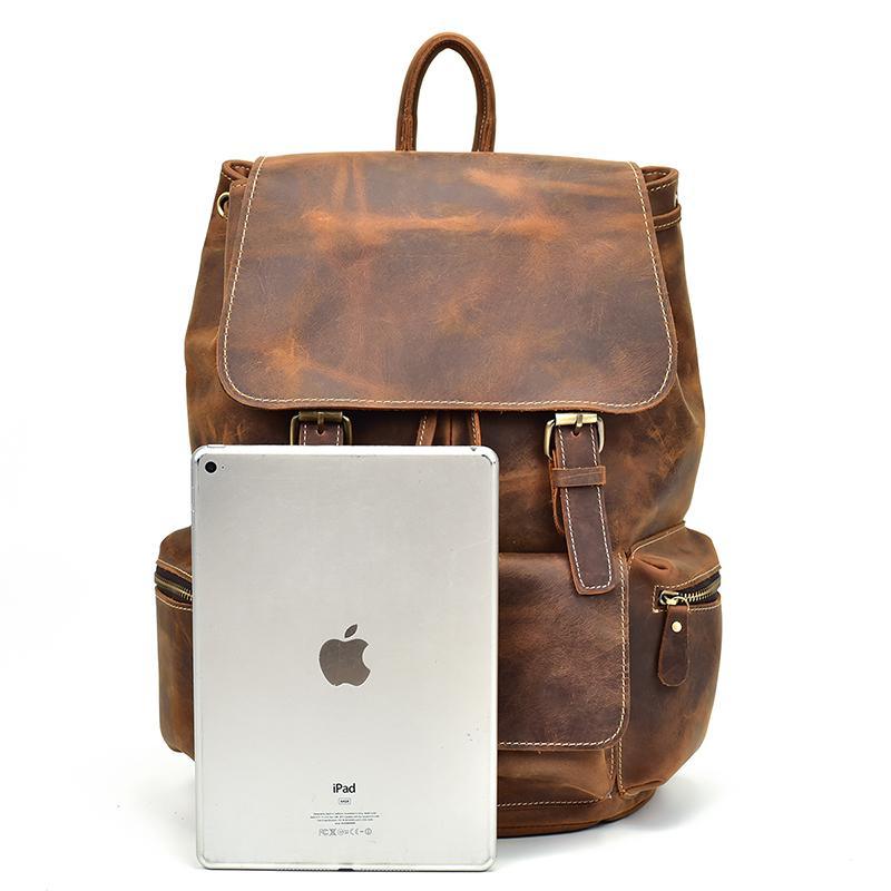 The Hagen Backpack | Vintage Leather Backpack - Curious Cart
