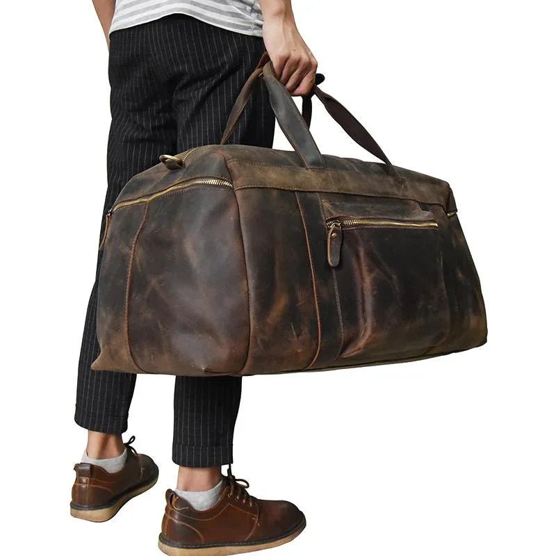 The Colden Duffle Bag | Large Capacity Leather Weekender - Curious Cart